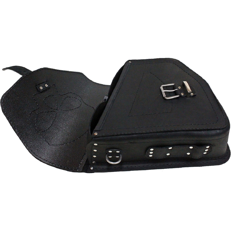 Kožna torba za motocikl RSA S66 Skull HD Softail crna