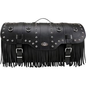 Kožna torba za motocikl s bravom, zakovicama i resama RSA K160 crna