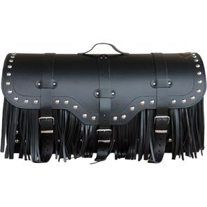 Kožna torba za motocikl s bravom, zakovicama i resama RSA K165 crna