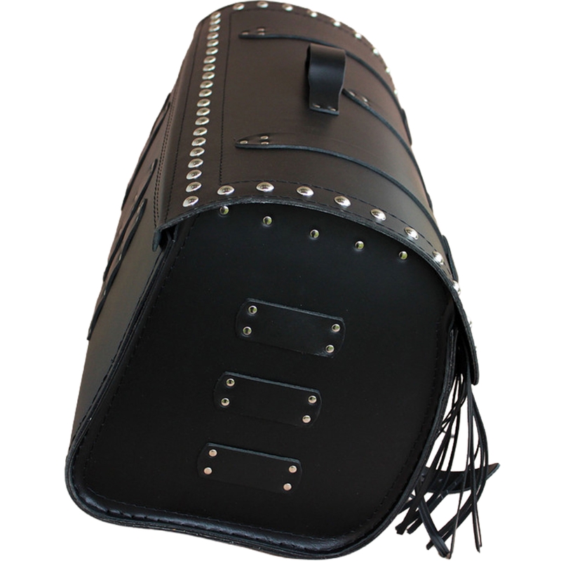 Kožna torba za motocikl s bravom, zakovicama i resama RSA K165 crna