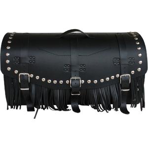 Kožna torba za motocikl s bravom, zakovicama i resama RSA K461 crna