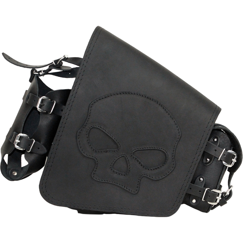 Kožna torba za motocikl RSA S494 Skull HD Softail crna