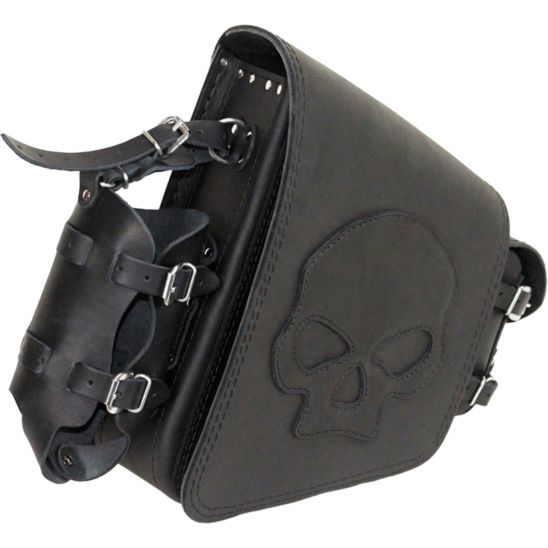 Kožna torba za motocikl RSA S494 Skull HD Softail crna