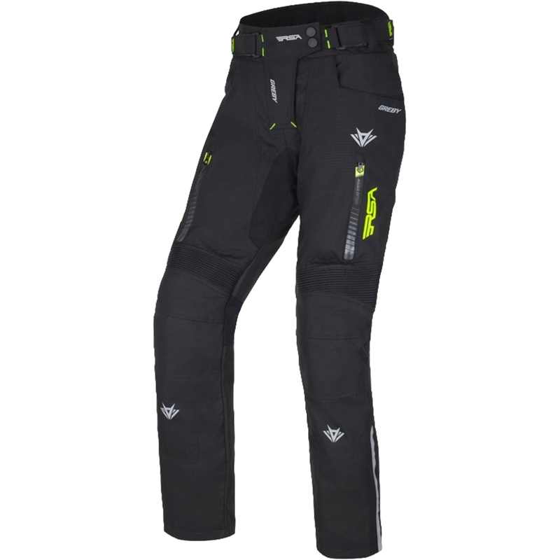 Ženske moto hlače RSA Greby 2 crno-fluo žute