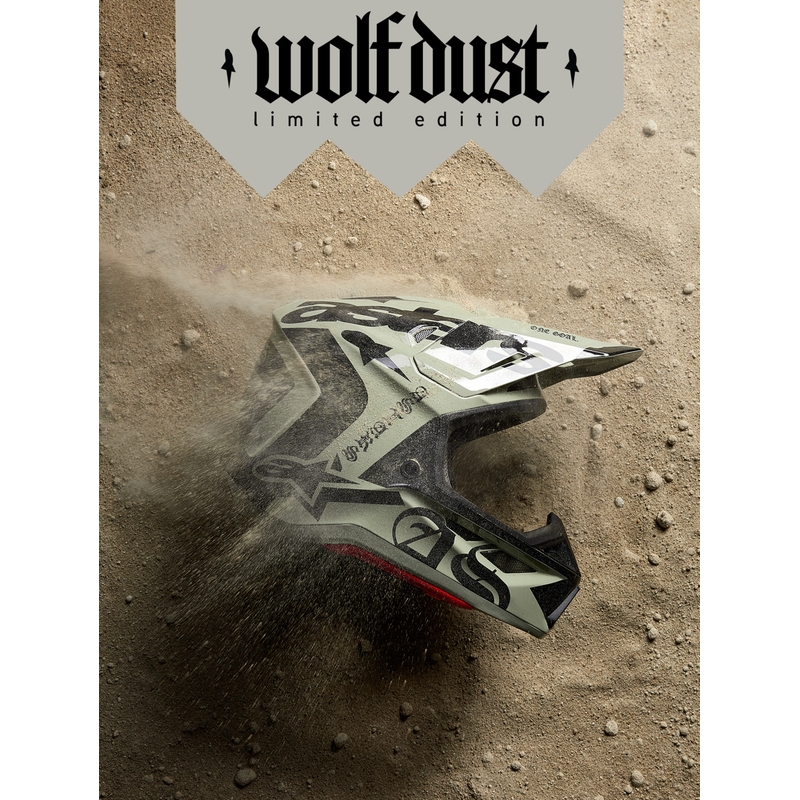 Alpinestars Supertech S-M7 kaciga za motokros ograničenog izdanja Wolf Dust boje pijeska i crne boje