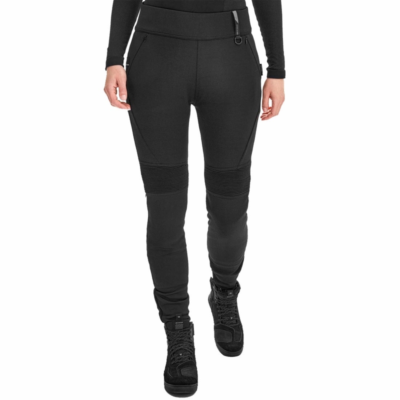 Ženske produžene moto hlače Shima Vesper crne