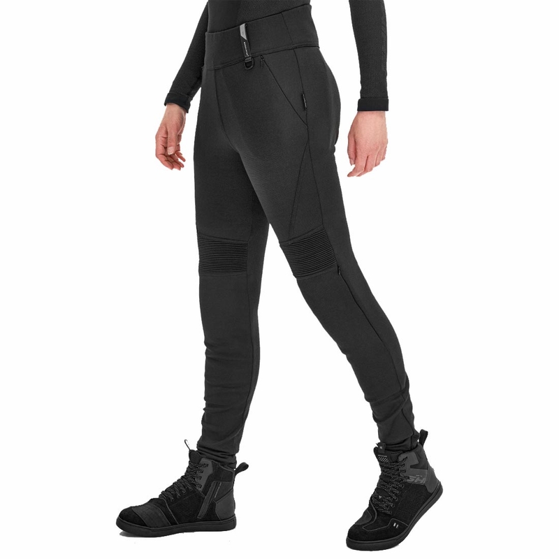 Ženske produžene moto hlače Shima Vesper crne