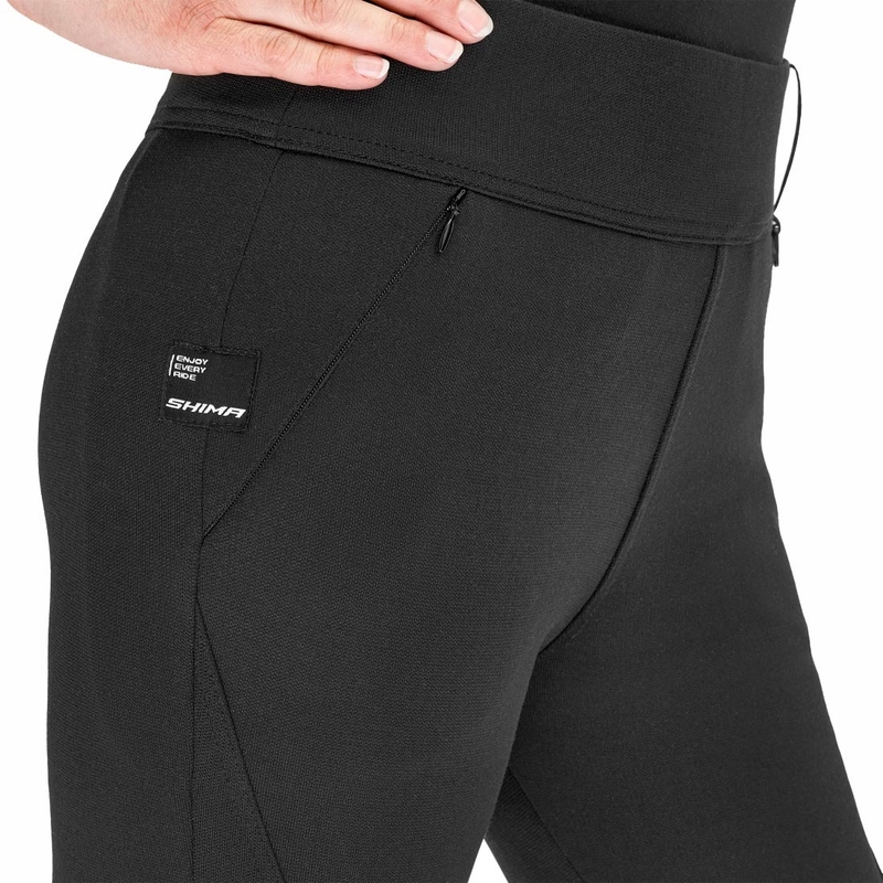 Ženske produžene moto hlače Shima Vesper crne