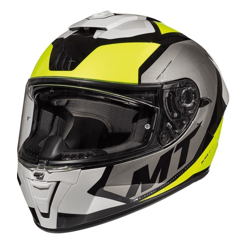 Integralna motoristička kaciga MT Blade 2 SV Trick bijelo-siva-fluo žuta rasprodaja