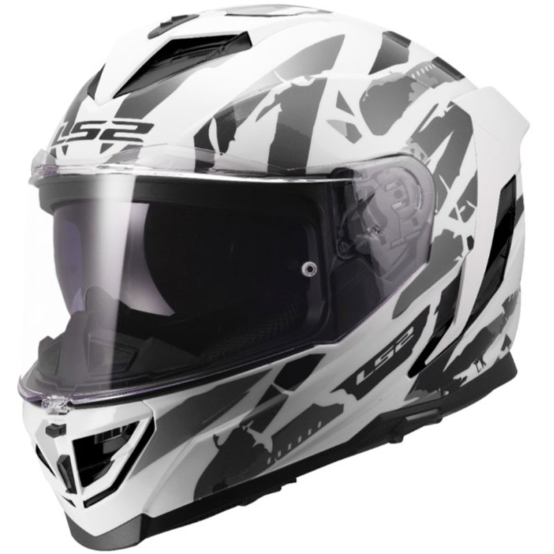 Integralna motociklistička kaciga LS2 FF818 Storm III Kaos bijelo-siva