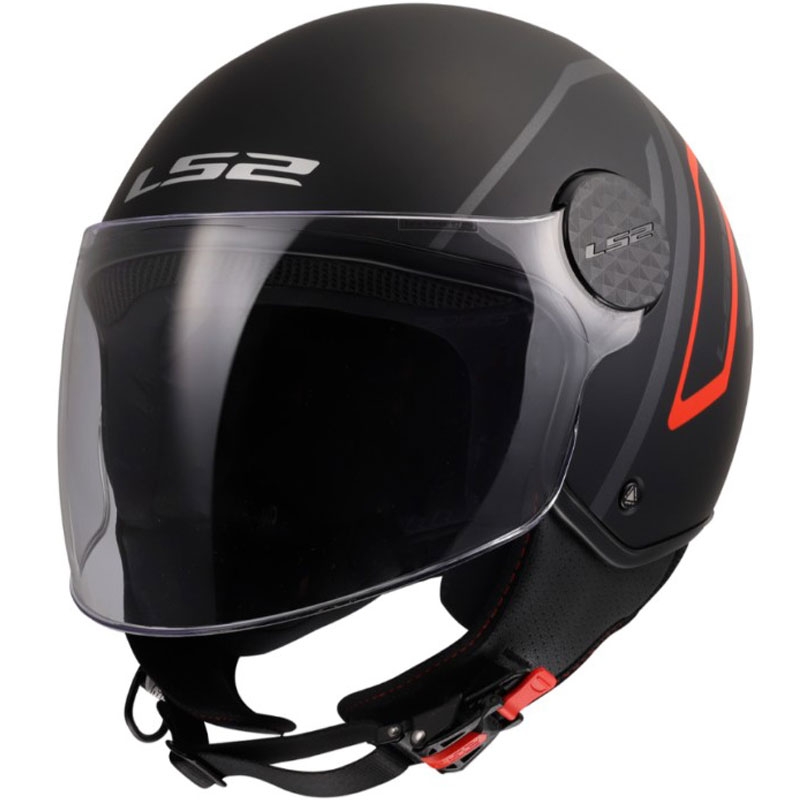 Otvorena motociklistička kaciga LS2 OF558 Sphere Lux II Minimum crno-crvena