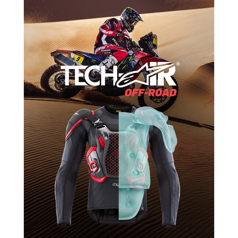 Alpinestars TECH-AIR®OFF-ROAD sustav prsluk za motocikle s zračnim jastukom crno-crveni