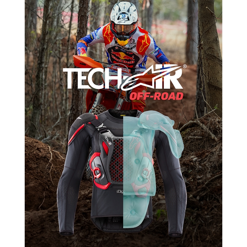 Alpinestars TECH-AIR®OFF-ROAD sustav prsluk za motocikle s zračnim jastukom crno-crveni