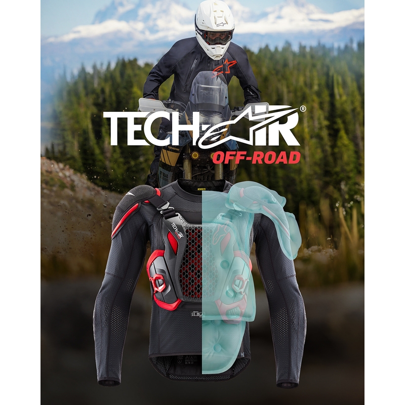 Alpinestars TECH-AIR®OFF-ROAD sustav prsluk za motocikle s zračnim jastukom crno-crveni