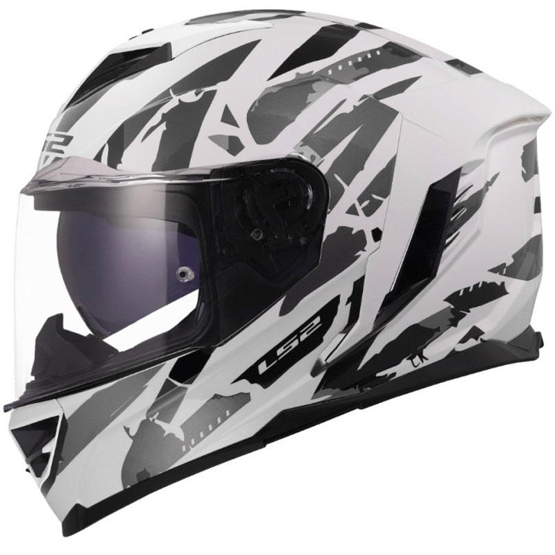 Integralna motociklistička kaciga LS2 FF818 Storm III Kaos bijelo-siva