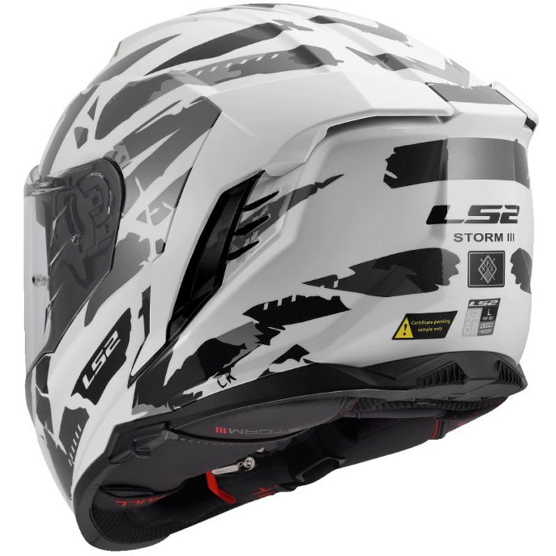 Integralna motociklistička kaciga LS2 FF818 Storm III Kaos bijelo-siva