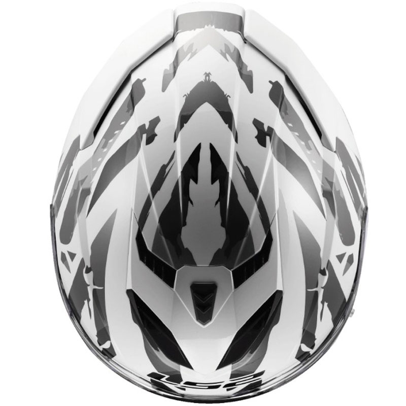 Integralna motociklistička kaciga LS2 FF818 Storm III Kaos bijelo-siva
