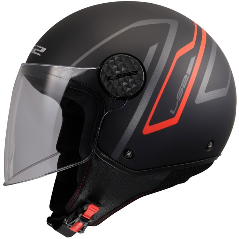 Otvorena motociklistička kaciga LS2 OF558 Sphere Lux II Minimum crno-crvena