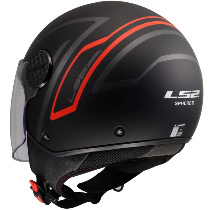 Otvorena motociklistička kaciga LS2 OF558 Sphere Lux II Minimum crno-crvena