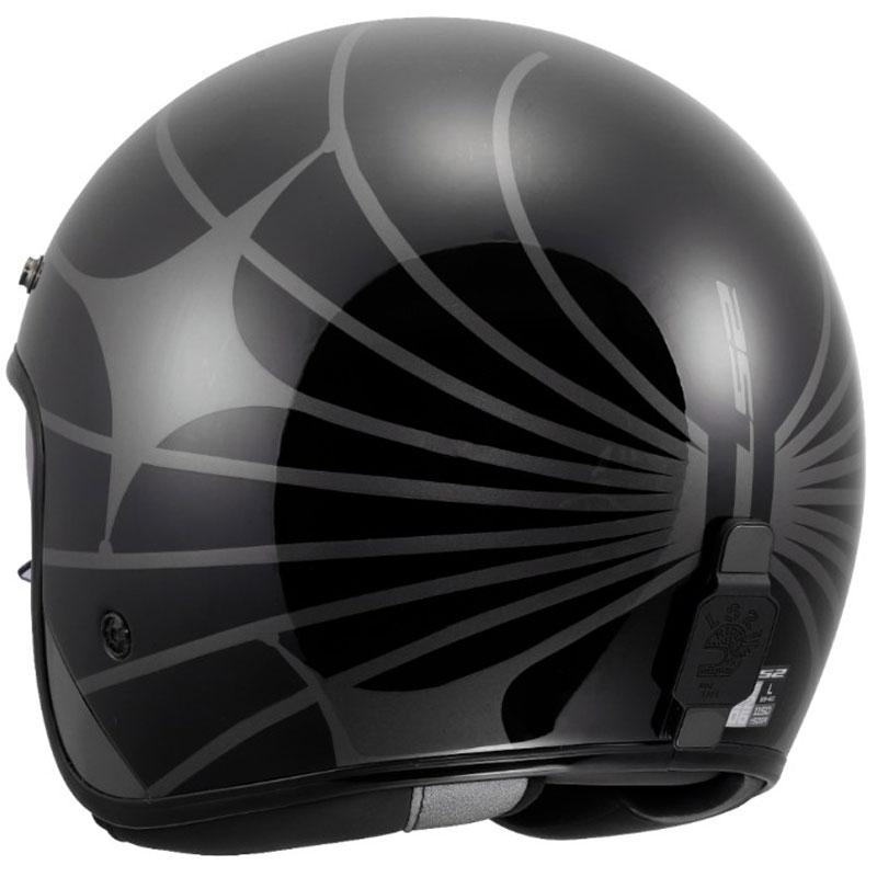 Otvorena motociklistička kaciga LS2 OF601 Bob II Cosmic sjajna crno-siva