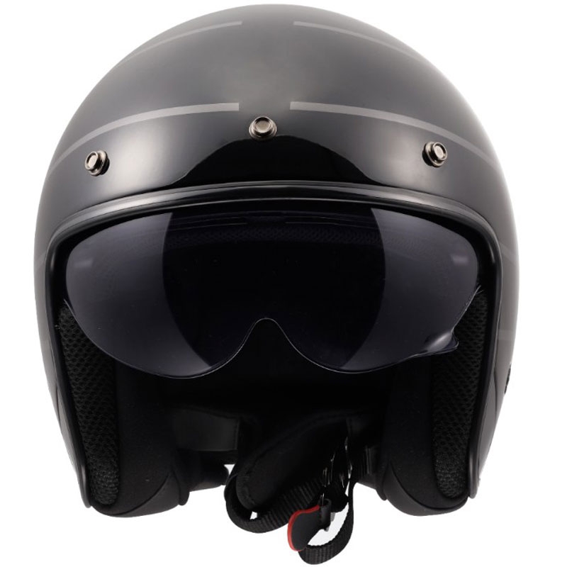 Otvorena motociklistička kaciga LS2 OF601 Bob II Cosmic sjajna crno-siva