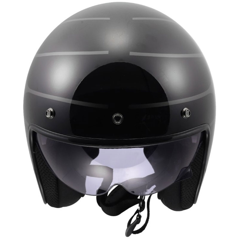Otvorena motociklistička kaciga LS2 OF601 Bob II Cosmic sjajna crno-siva