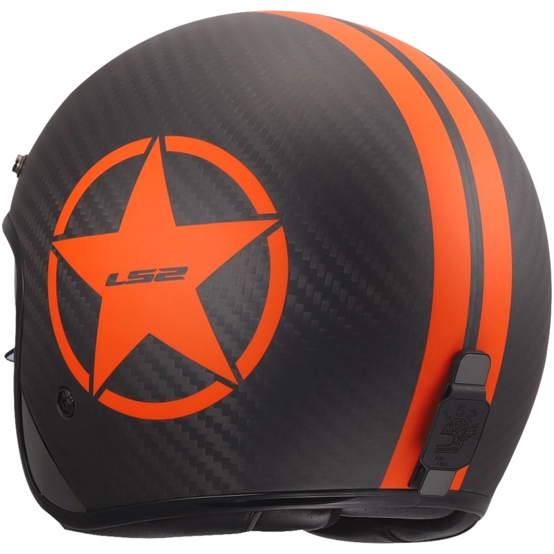 Otvorena motociklistička kaciga LS2 OF601 Bob II Carbon Star mat narančasta