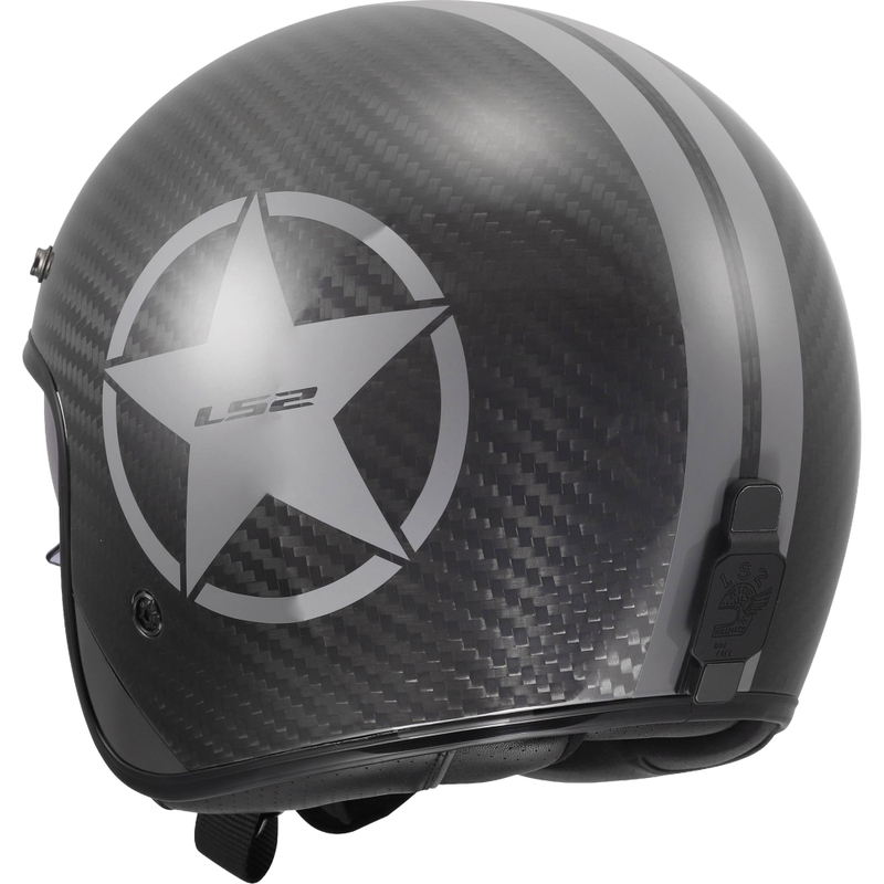 Otvorena motociklistička kaciga LS2 OF601 Bob II Carbon Star sjajno siva