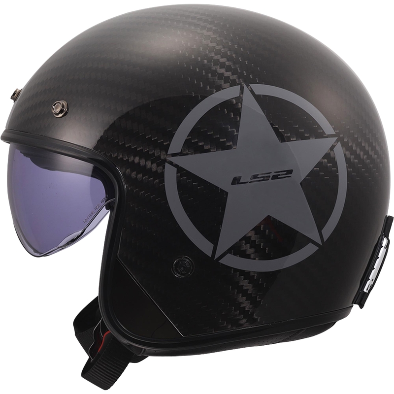 Otvorena motociklistička kaciga LS2 OF601 Bob II Carbon Star sjajno siva