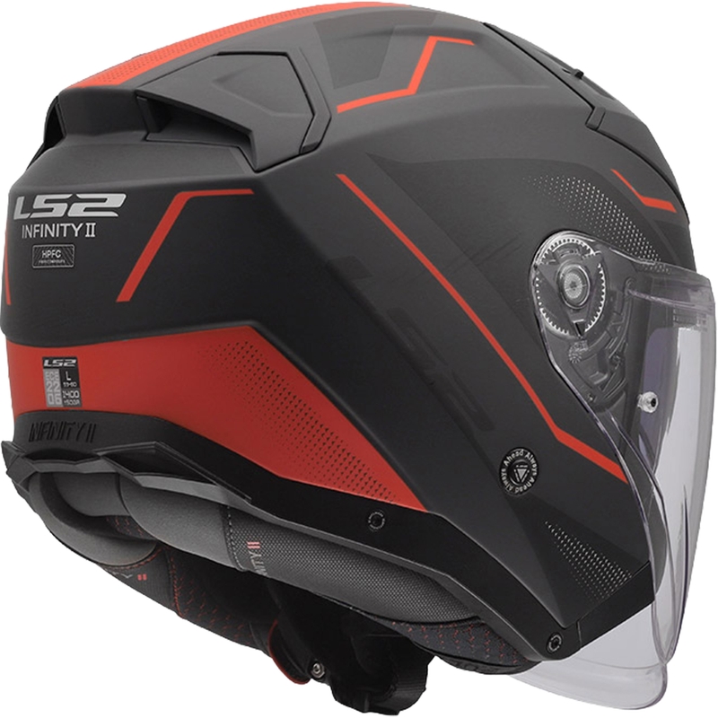 Otvorena motociklistička kaciga LS2 OF603 Infinity II Veyron mat crno-sivo-crvena