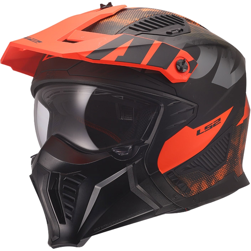 Kaciga za trial motocikl LS2 OF606 Drifter Gas mat sivo-narančasta