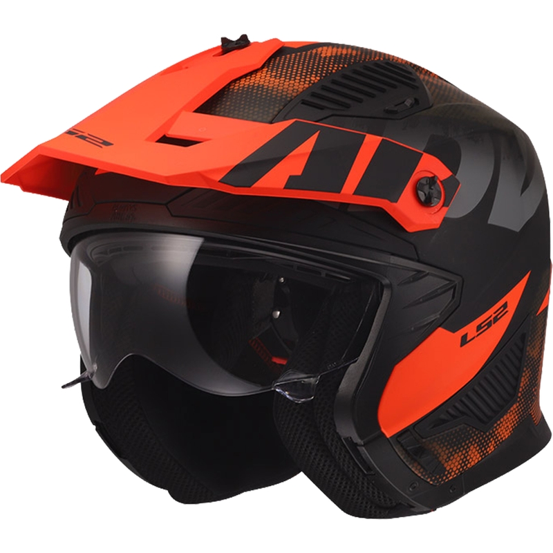 Kaciga za trial motocikl LS2 OF606 Drifter Gas mat sivo-narančasta