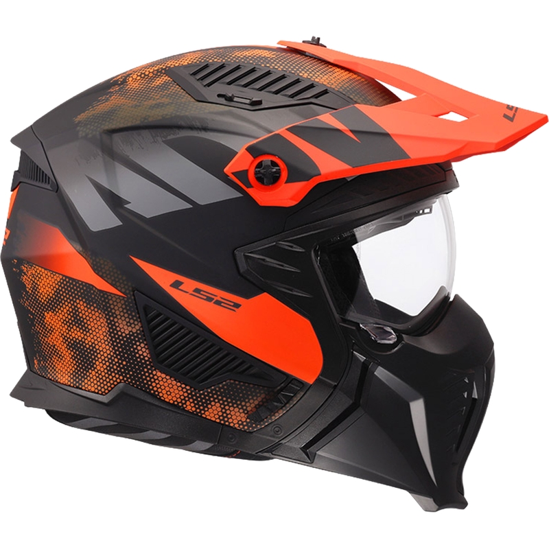 Kaciga za trial motocikl LS2 OF606 Drifter Gas mat sivo-narančasta