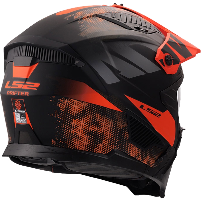 Kaciga za trial motocikl LS2 OF606 Drifter Gas mat sivo-narančasta
