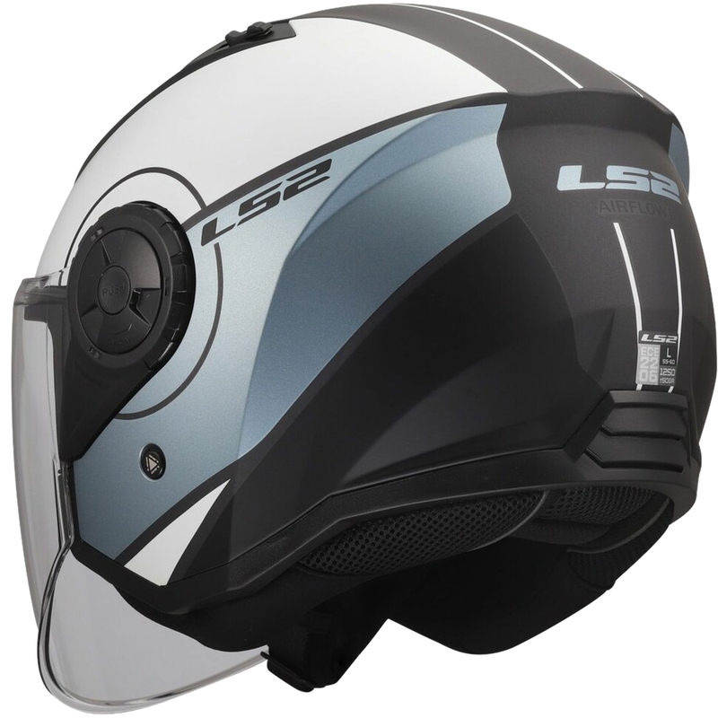 Otvorena motociklistička kaciga LS2 OF616 Airflow II Cover mat sivo-plava