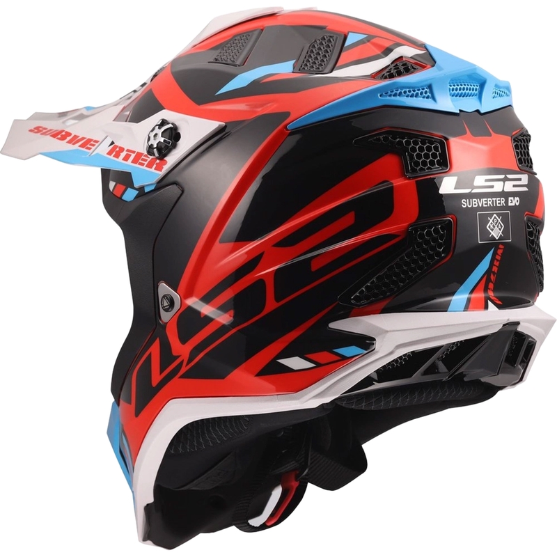 Motokros kaciga LS2 MX700 Subverter Evo II Stomp sjajna bijelo-plavo-crvena