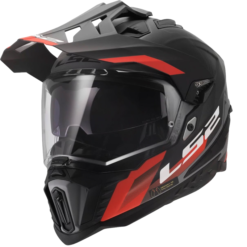 Enduro kaciga LS2 MX701 Explorer Hexa mat crno-crveno-siva