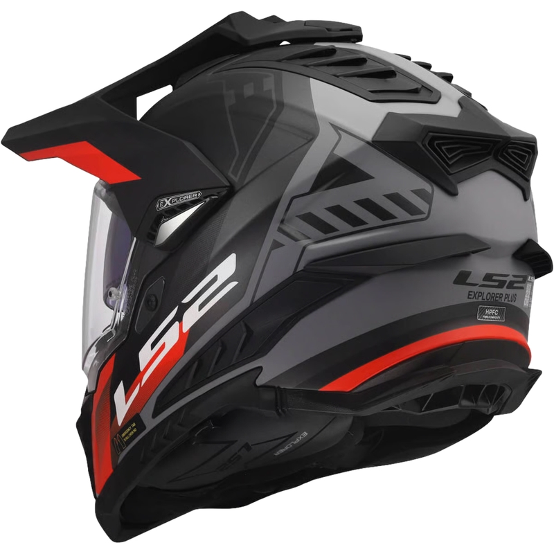Enduro kaciga LS2 MX701 Explorer Hexa mat crno-crveno-siva
