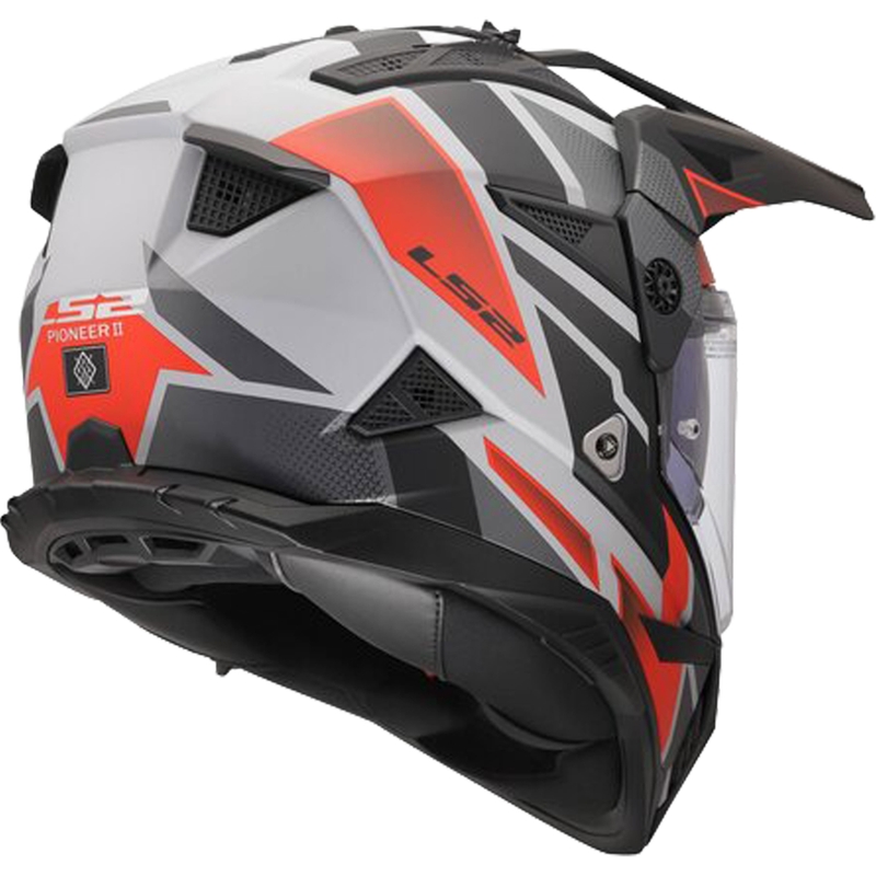 Enduro motociklistička kaciga LS2 MX702 Pioneer II Block mat sivo-crvena