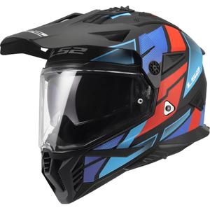 Enduro motociklistička kaciga LS2 MX702 Pioneer II Block mat crno-crveno-plava