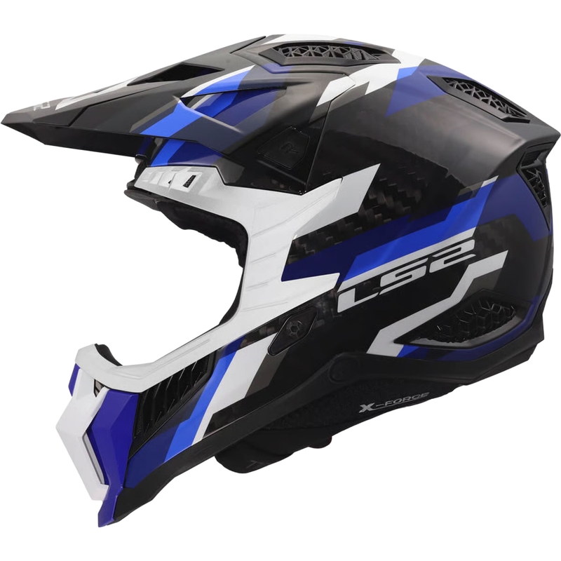 Motokros kaciga LS2 MX703 X-Force Phantom sjajna plavo-bijela