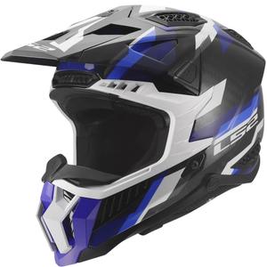 Motokros kaciga LS2 MX703 X-Force Phantom sjajna plavo-bijela
