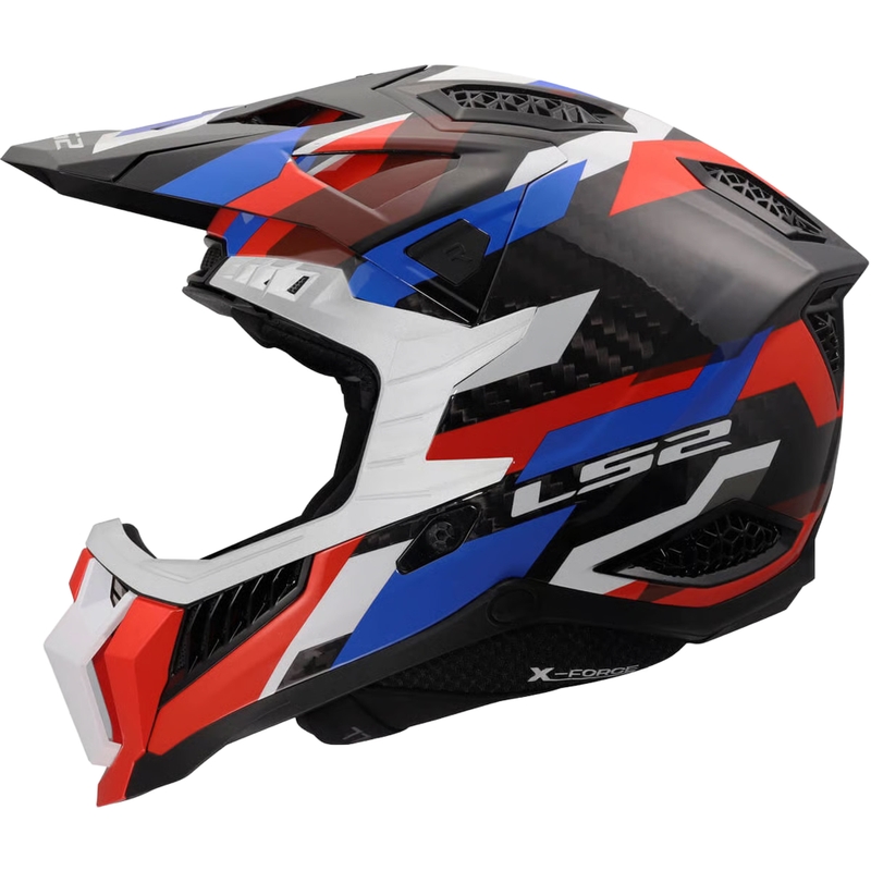 Motokros kaciga LS2 MX703 X-Force Phantom sjajna bijelo-plavo-crvena