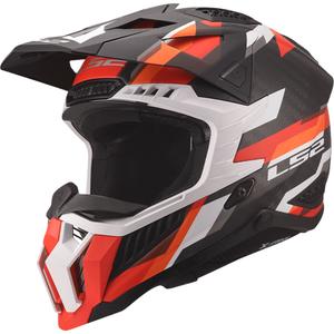Motokros kaciga LS2 MX703 X-Force Phantom mat narančasto-crvena