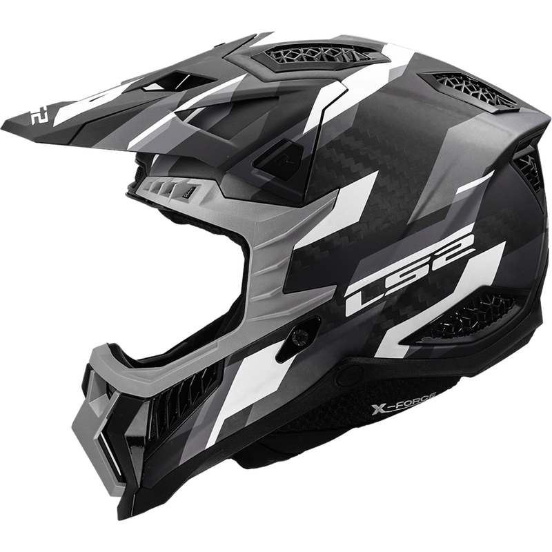 Motokros kaciga LS2 MX703 X-Force Phantom mat crno-siva