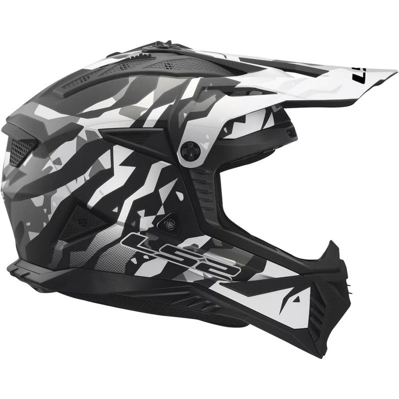 Motokros kaciga LS2 MX708 Fast II Grotesk mat crno-siva