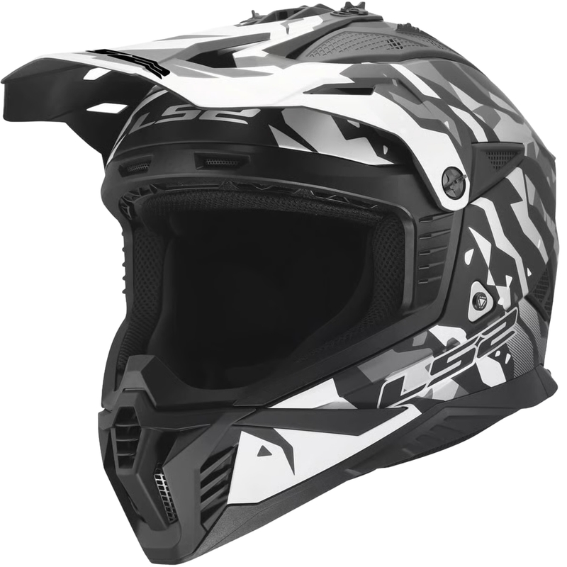 Motokros kaciga LS2 MX708 Fast II Grotesk mat crno-siva