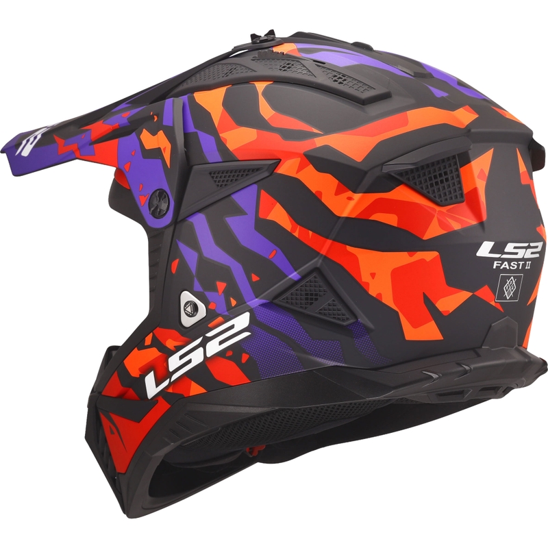 Motokros kaciga LS2 MX708 Fast II Grotesk mat ljubičasto-narančasta