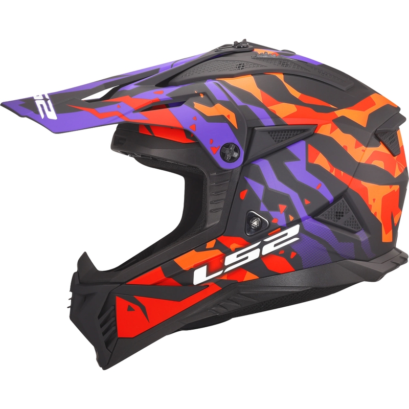 Motokros kaciga LS2 MX708 Fast II Grotesk mat ljubičasto-narančasta