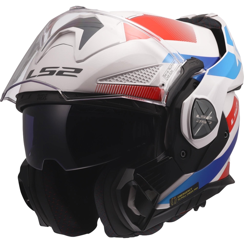 Preklopna motociklistička kaciga LS2 FF901 Advant X Nova sjajna bijelo-plavo-crvena